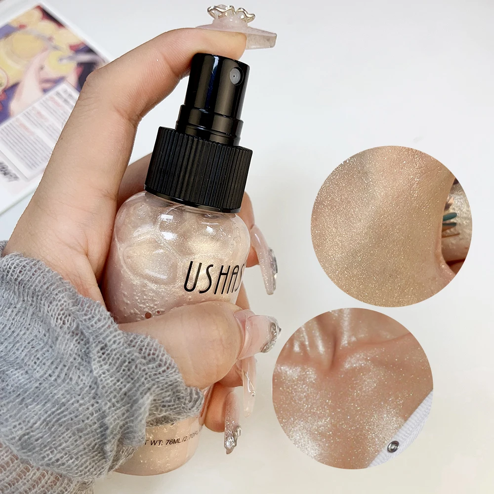 Diamond Liquid Highlighter, Highlighter Spray, Impermeável, High Gloss, Glitter Body Bronzer, Highlighter Powder, Face Contour, Iluminador Maquiagem