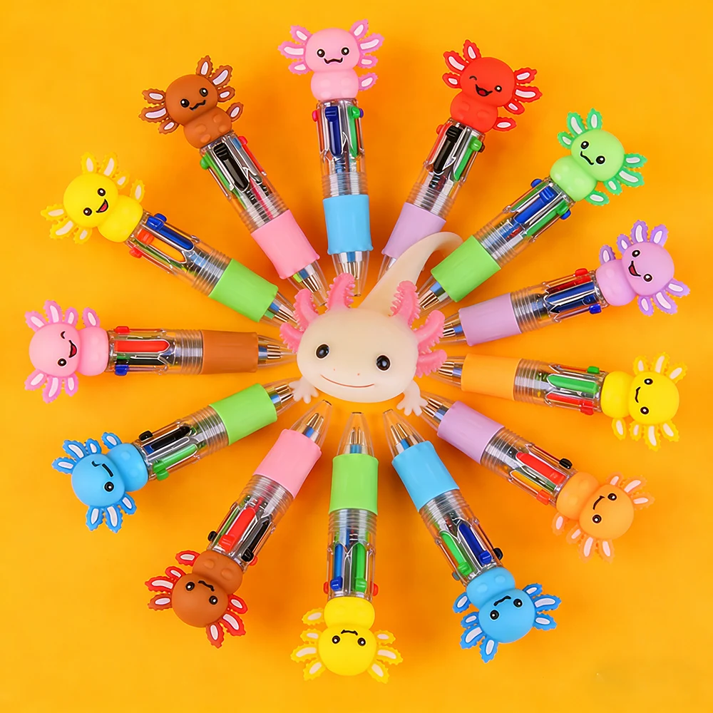 

Набор из 10 милых мини-ручек с аксолотлем, 4 цвета, выдвижные, в стиле кавай, для студентов, детей, школы, офиса, канцелярский набор