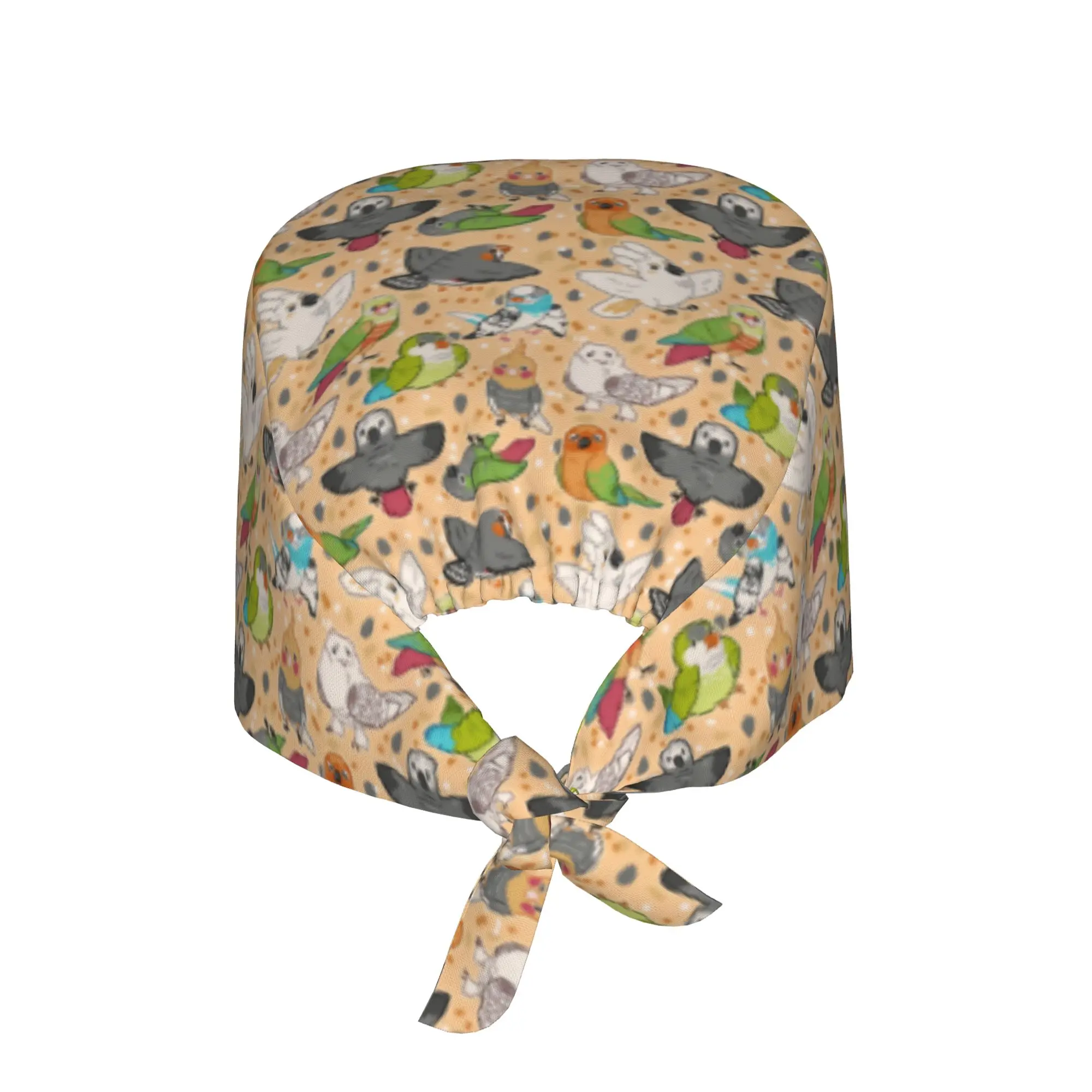 Adjustable Pet Birds Cockatiel Budgie Parrot Working Hat Men Women  Scrub Caps Scrub Nursing Doctor Surgeon Cap for Chef