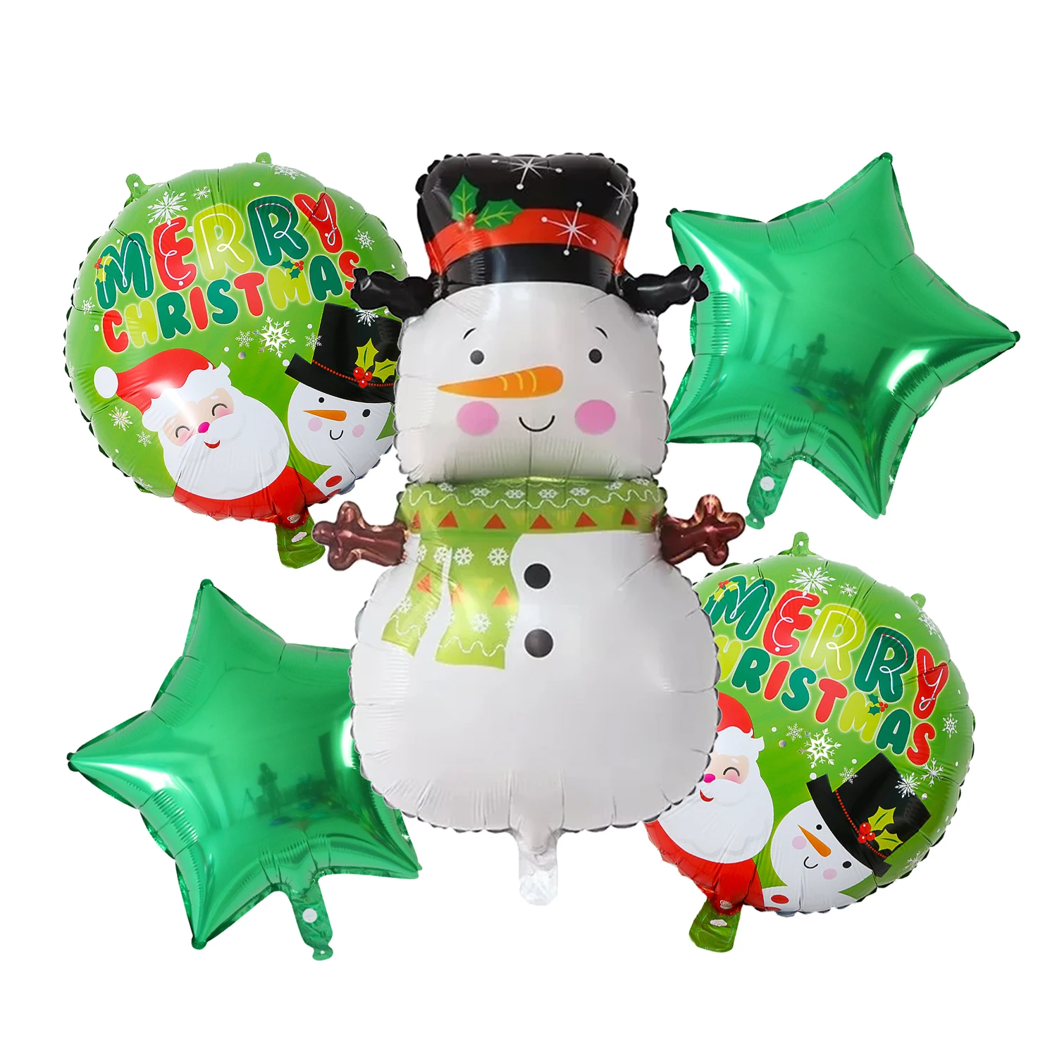 5pcs Merry Christmas Santa Claus Snowman Elf Elk Foil Helium Balloons Set New Year Home Xmas Party Decoration 2023 Supplies Gift