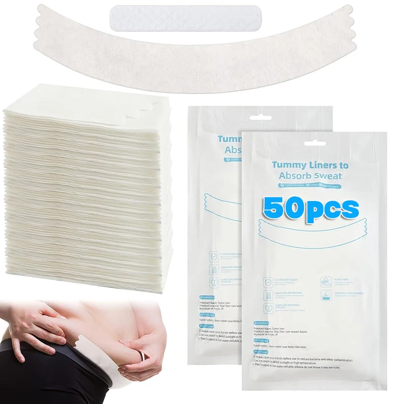 50Pcs Under Bra Sweat-absorbent Pads Non Woven Bra Sweat Pads for Women Washable Under Breast Liners Moisture Wicking Liners