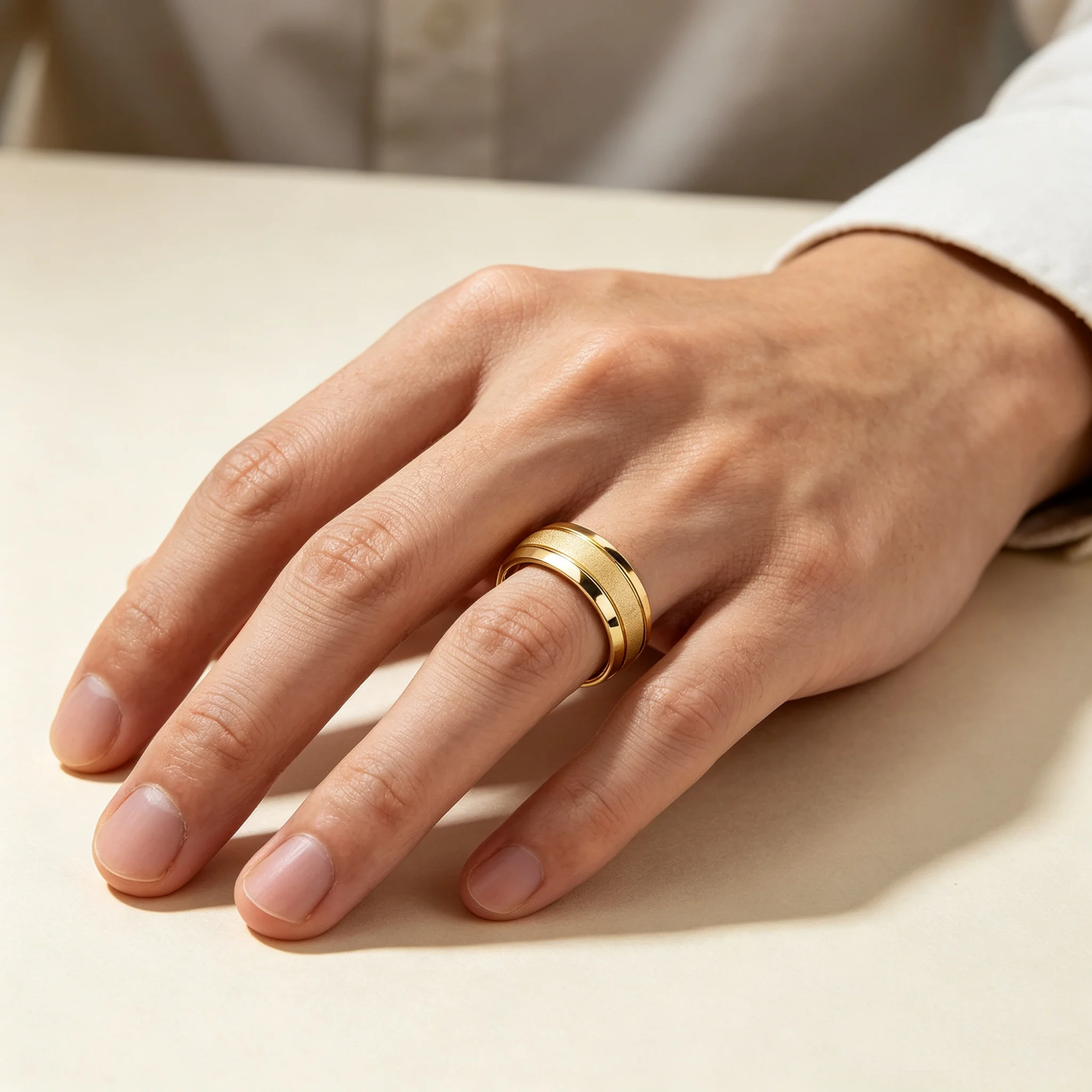 Unisex Men Women Gold Plated Stainless Steel Rings More Size for Choose