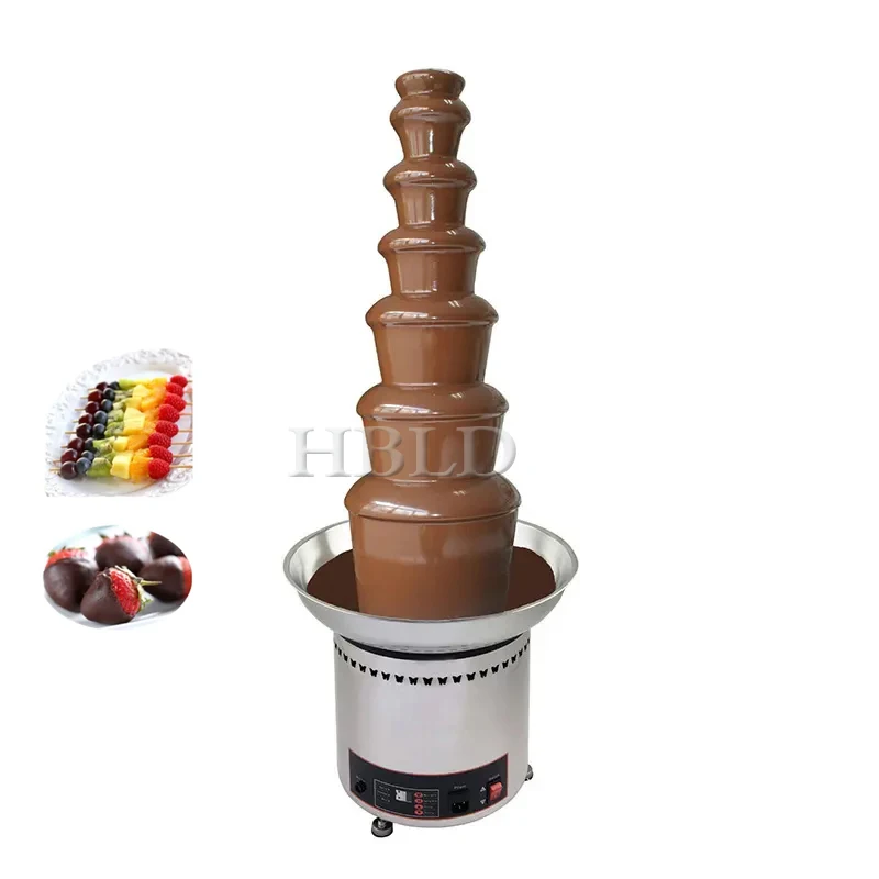 Stainless Steel Commercial Chocolate Hot Pot Fountain Machine 7-Layer Chocolate Waterfall Machine