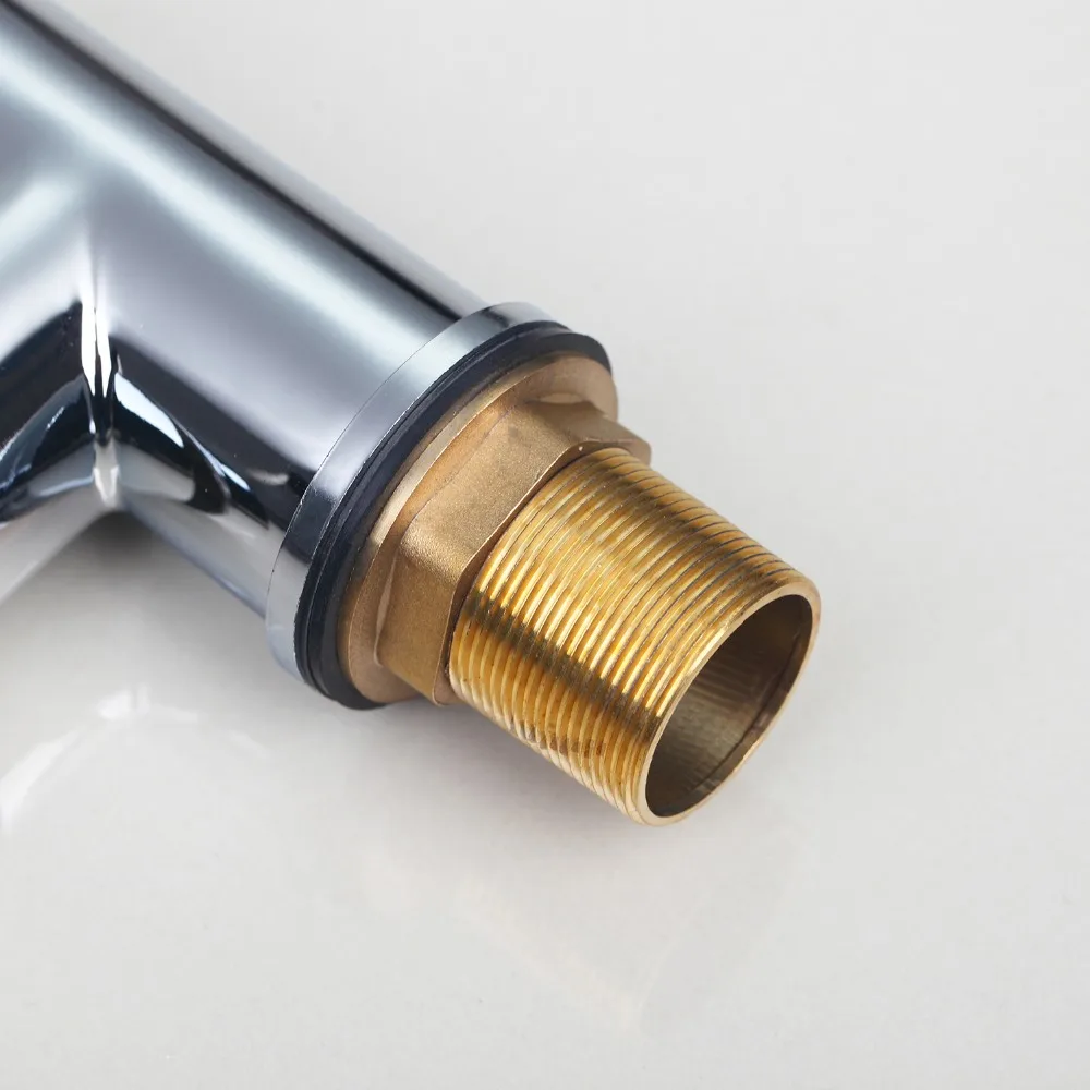 KEMAIDI-حنفيات المطبخ مع تشطيب الكروم ، مقبض واحد ، مثبتة على سطح السفينة ، لحوض الحمام والمغسلة