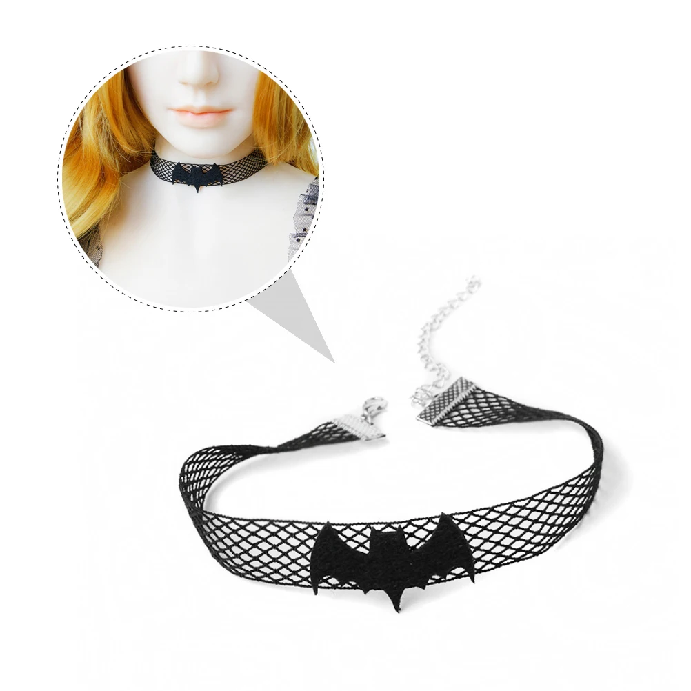 

1pc Halloween Bat Black Costume Party Accessories Decoration European American Style Neck Decoration Festival Chain
