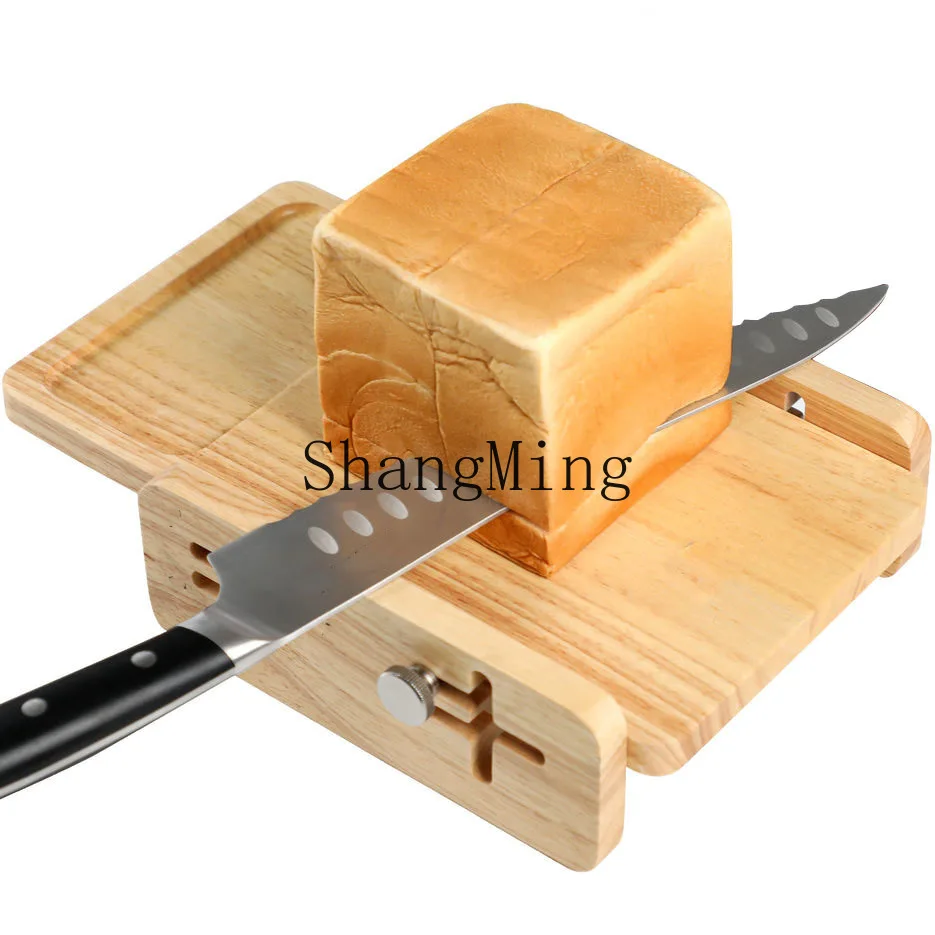 

PYH wooden homemade bread slicer household kitchen table bread slicing rack bagel slicer splitter