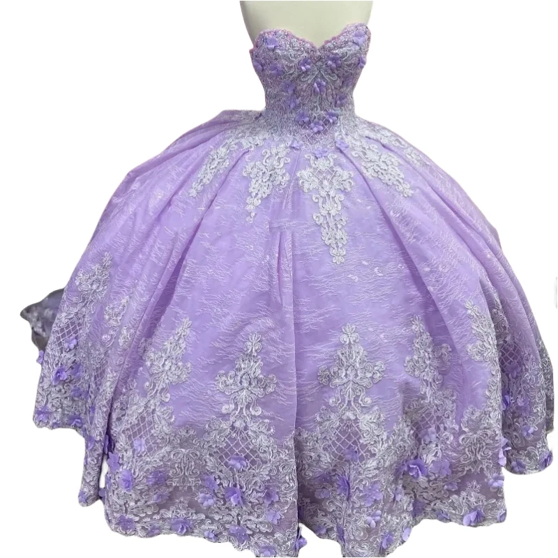 Vestidos De quinceañera De lavanda personalizados, apliques De encaje, vestido De baile dulce 16, Vestidos De 15 Anos, vestido De fiesta De cumpleaños