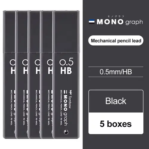 5pcs Japan Tombow Mechanical Pencil Lead MONO Graph 0.5mm Non Breakable Lead Student 2B/HB Activity Lead XCR5-MGL Art Supplies - Image 15