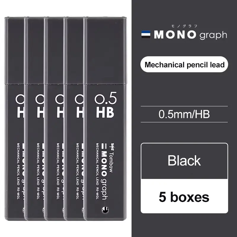 5pcs Japan Tombow Mechanical Pencil Lead MONO Graph 0.5mm Non Breakable Lead Student 2B/HB Activity Lead XCR5-MGL Art Supplies - Image 15