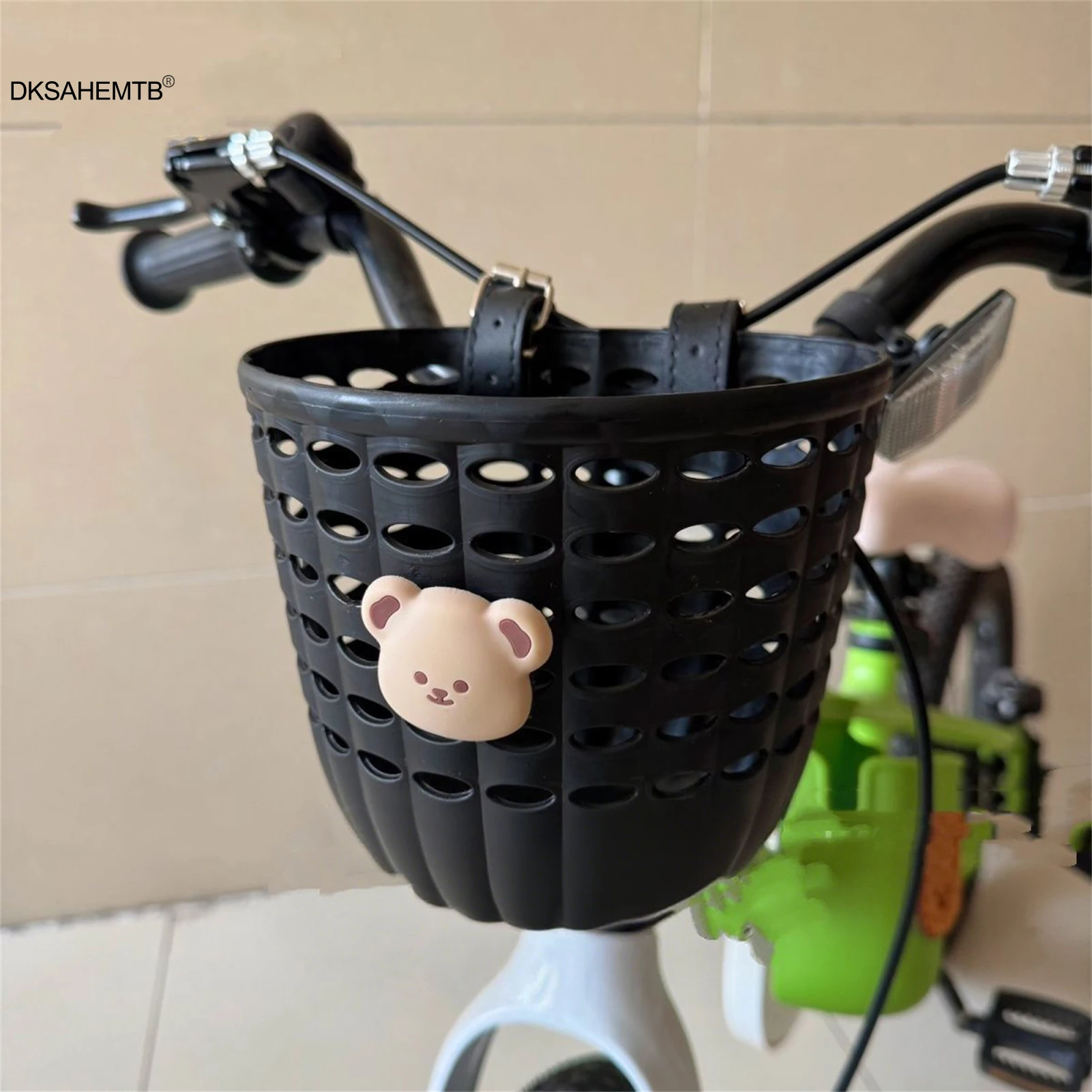 

Universal Bicycle Front Basket Cartoon Animal Pattern Plastic Storage Basket For MTB Road Electric Bike Baby Walker Scooter