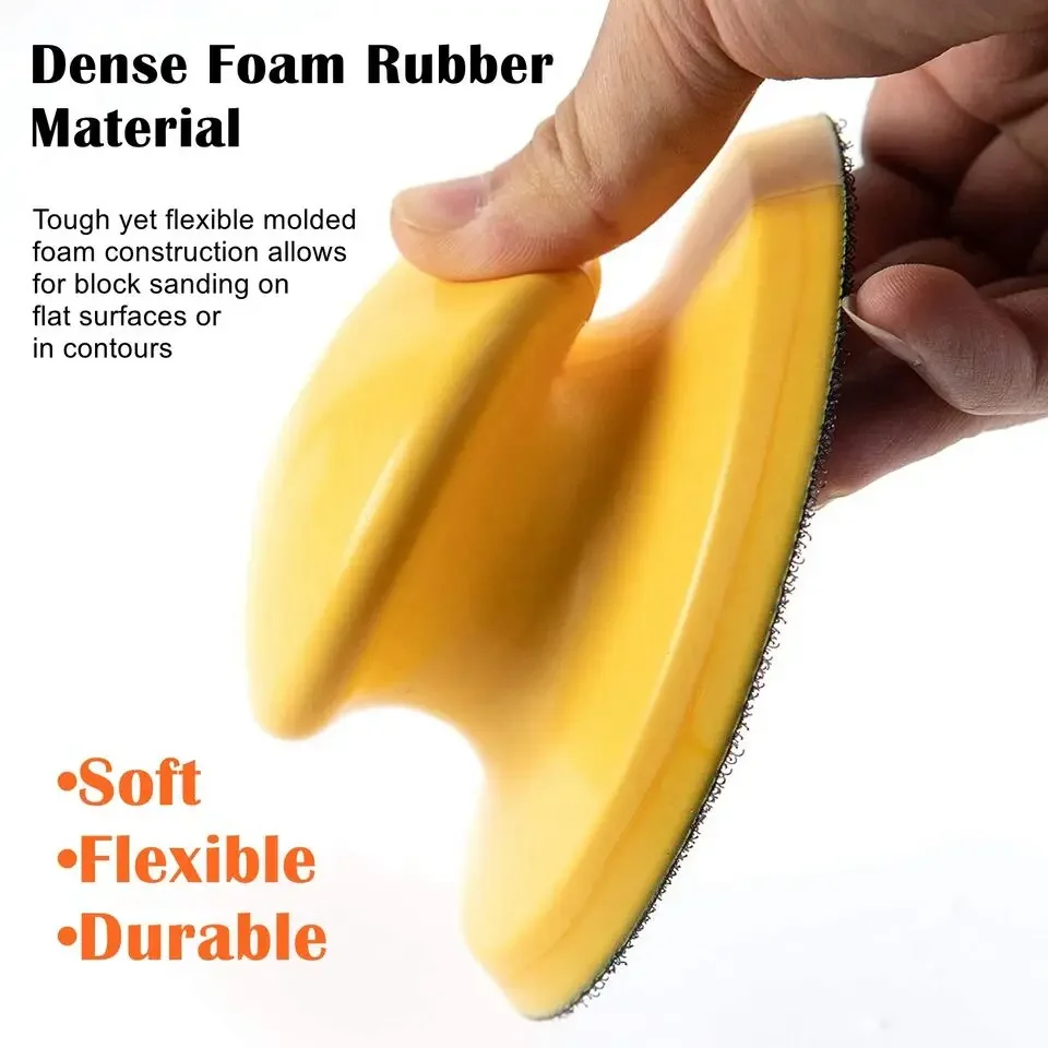 Mouse & Round Foam Hand Sanding Block Hook Loop Backing Sander Disc Pad 2Pcs -Set 48Set-Carton