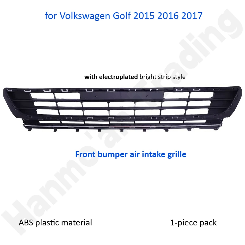 for Volkswagen Golf 2014~2017 Lower grille/fog light decorative panel/lower grille air intake grille/bright strip grille
