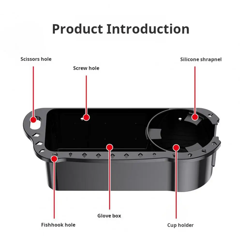 

Portable Fishing Tackle Organizer Boat Cup Holder Storage Box with Capacity Non-slip Design for Easy Installation for Drinks