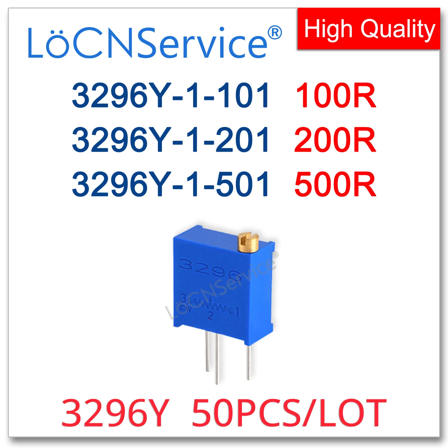 3296Y 50 sztuk 100R 200R 500R potencjometr przycinania wyprodukowany w Chinach wysokiej jakości 3296Y-1-101 3296Y-1-201 3296Y-1-501 101 201 501