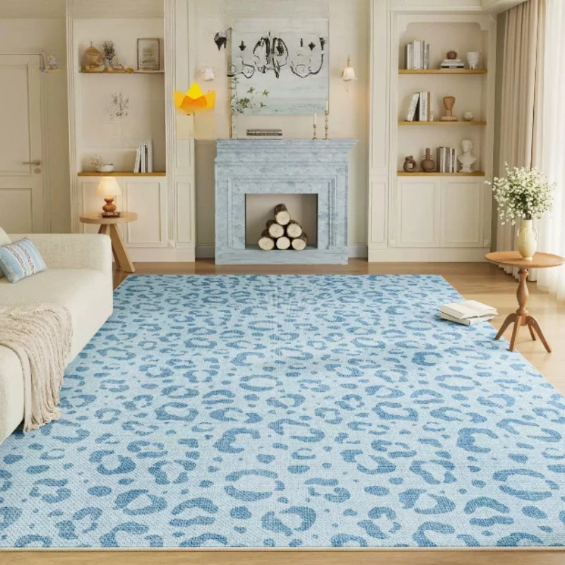 Large Area Living Room Decoration Blue Carpet Cream Style Rugs for Bedroom Washable Study Soft Floor Mat Anti-slip Cloakroom Rug