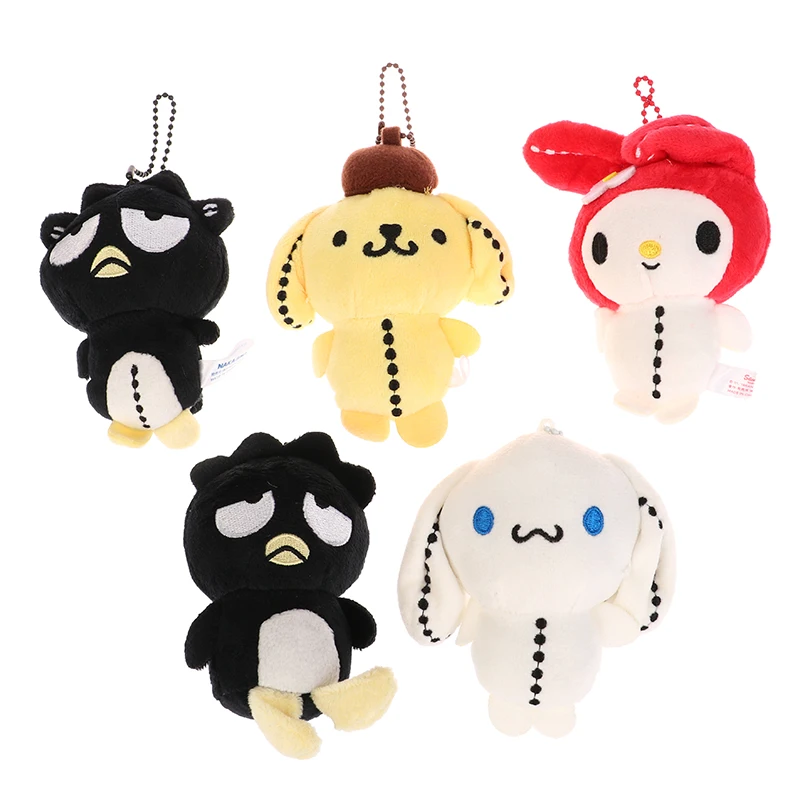 Sanrio Hello Kitty Bad Badtz Maru Cinnamoroll My Melody Pom Purin Cute Plush Doll Keychain Kawaii Stitch Monster Toy Kid Pendant