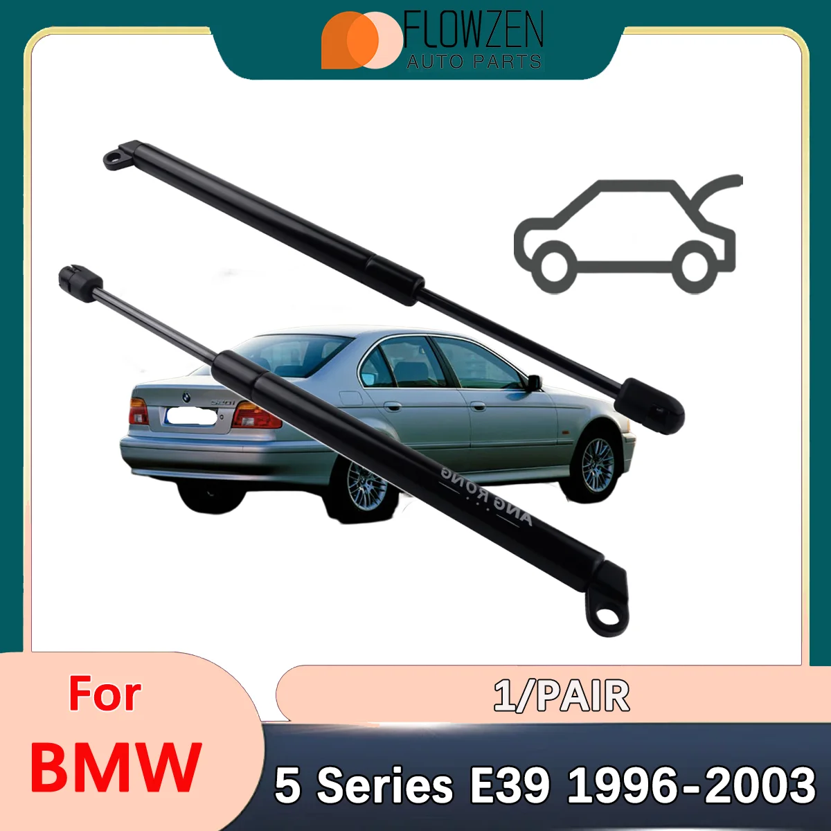 Für BMW 5er E39 1996–2003 Kofferraum-Gasdruckfedern Federstange OE 51248159239 51248222913 Hintere Stoßdämpferstrebe Druckstange