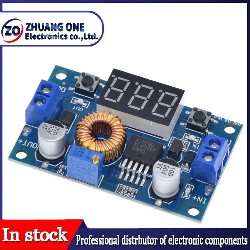 XL4015 High power 5A 75W DC-DC Adjustable Step-down Charger Module Step Down Buck Converter LED Driver with Red Voltmeter