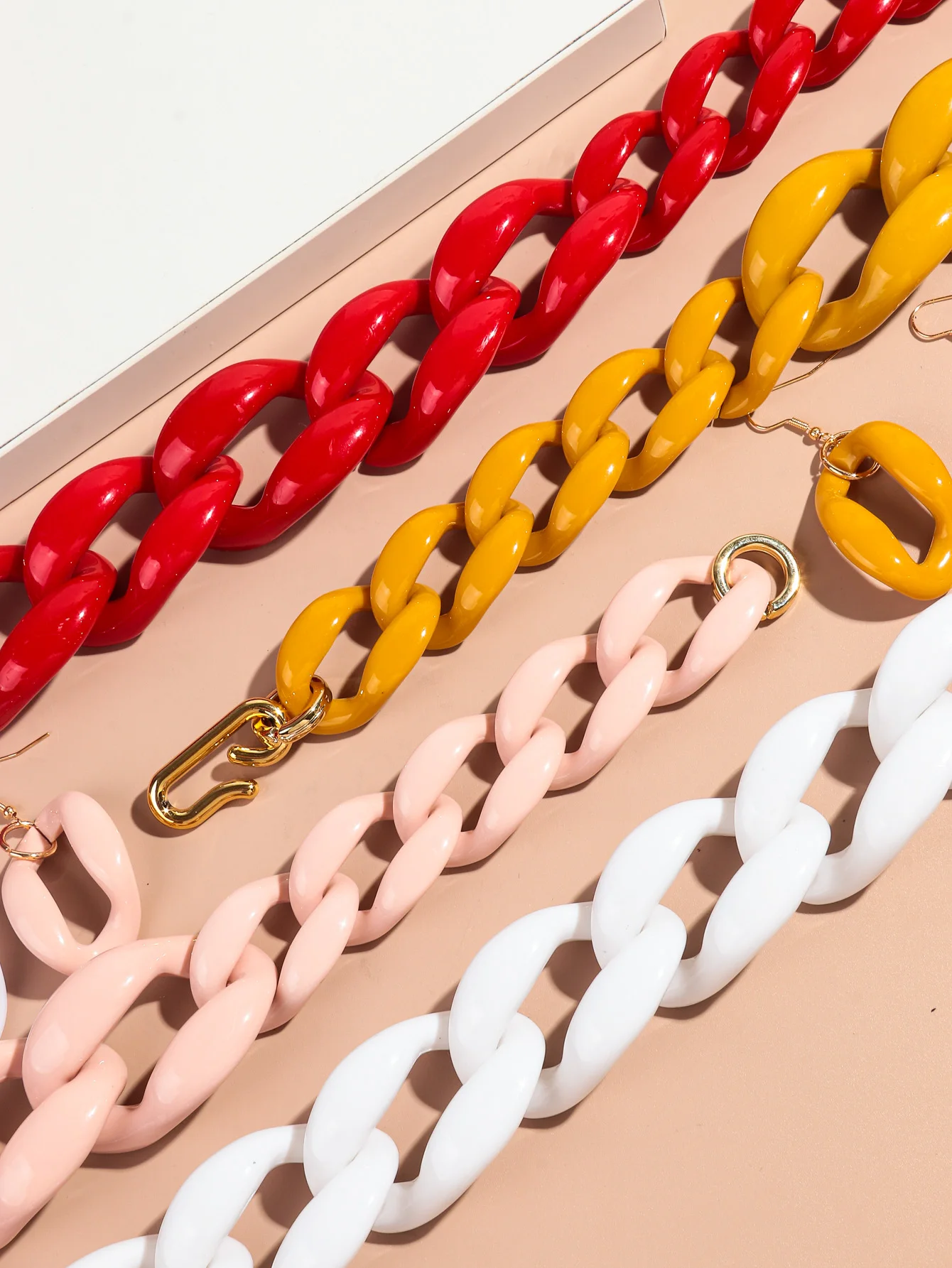 Neue Punk Big Link Acryl Halsband Ohrringe Set für Frauen Männer Vintage Chunky Kette Halsketten Erklärung Partei Schmuck Geschenke – Detail 10