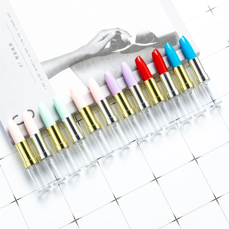 Bolígrafo con forma lápiz labial 6 uds para mujer, bolígrafo escritura novedoso con punta 0,5mm