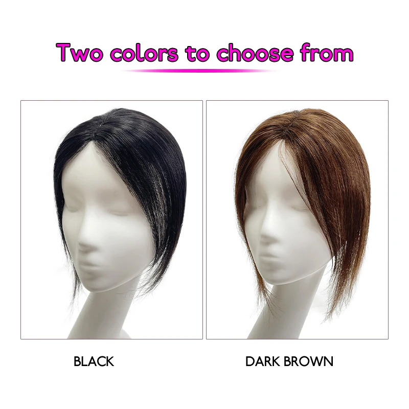 25 cm 100% Menselijk Haar 9X10 cm Zwitserse Kant Haarnetje Acht Vormige Haar Pony Vrouw Clip in Haar Topper Extension Top Pruik Stuk