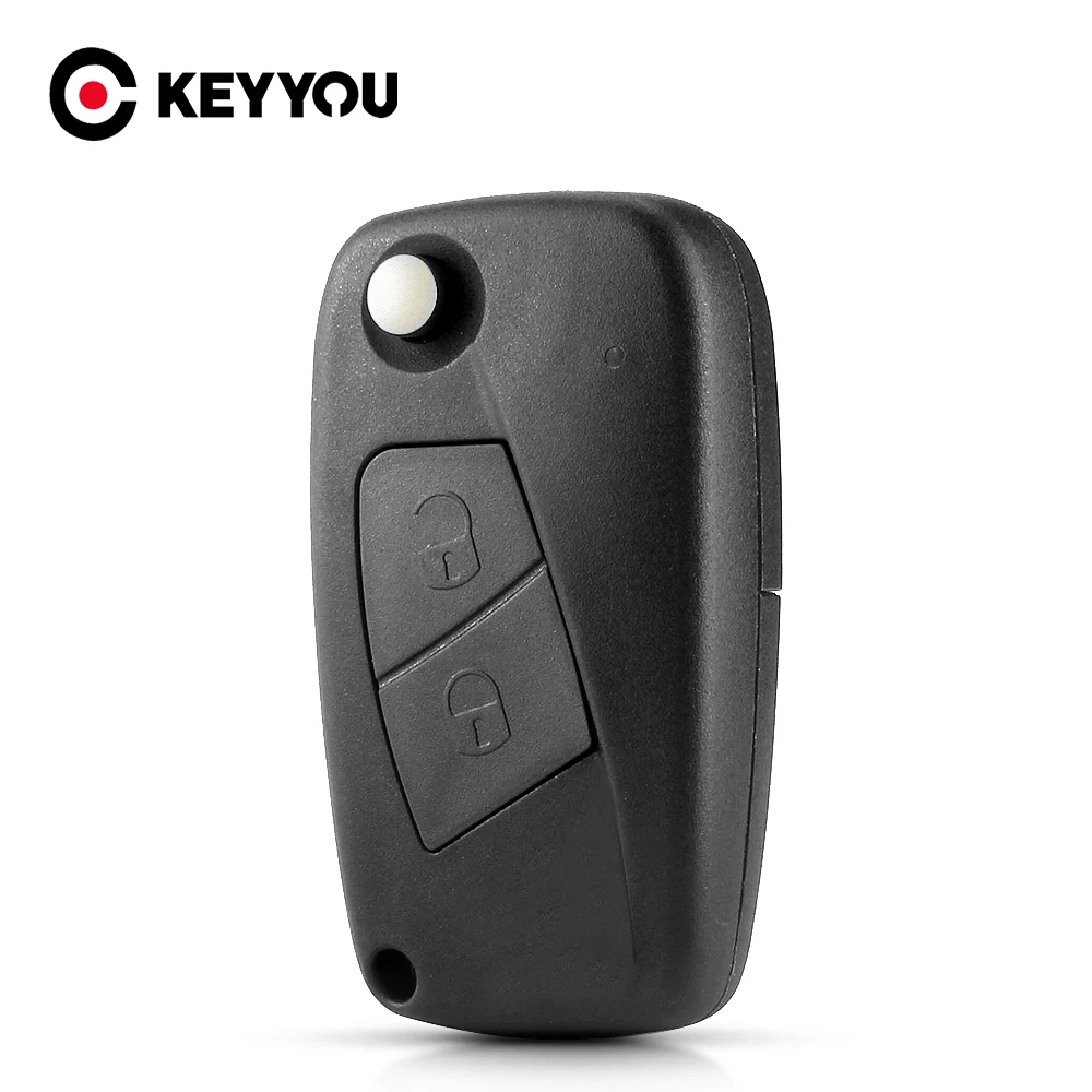 KEYYOU 10X Folding Key Fob For Fiat Panda Idea Punto Stilo Iveco 2 Buttons Key Shell Case Remote Flip Folding Replacement