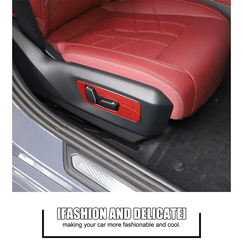 

metyoucar For BMW 5 Series G60 24-25 Soft Carbon Fiber Car Front Seat Adjustment Switch Frame Cover Trim Sticker Car Accessories