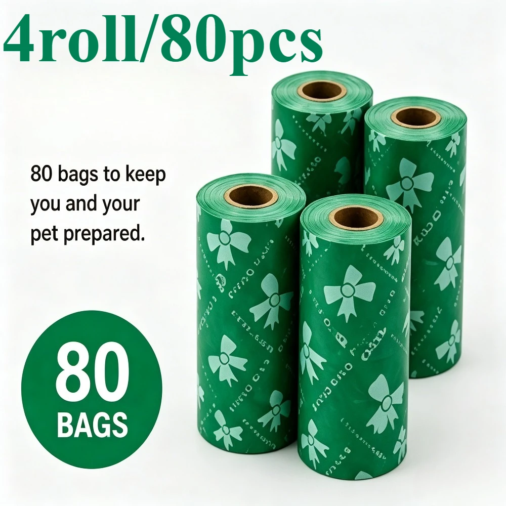 80-teiliges Set: 80 Beutel, 4 Rollen Hundekotbeutel, auslaufsichere, geruchsneutrale Hundekotbeutel – Duftende Hundekotbeutel – Detail 2