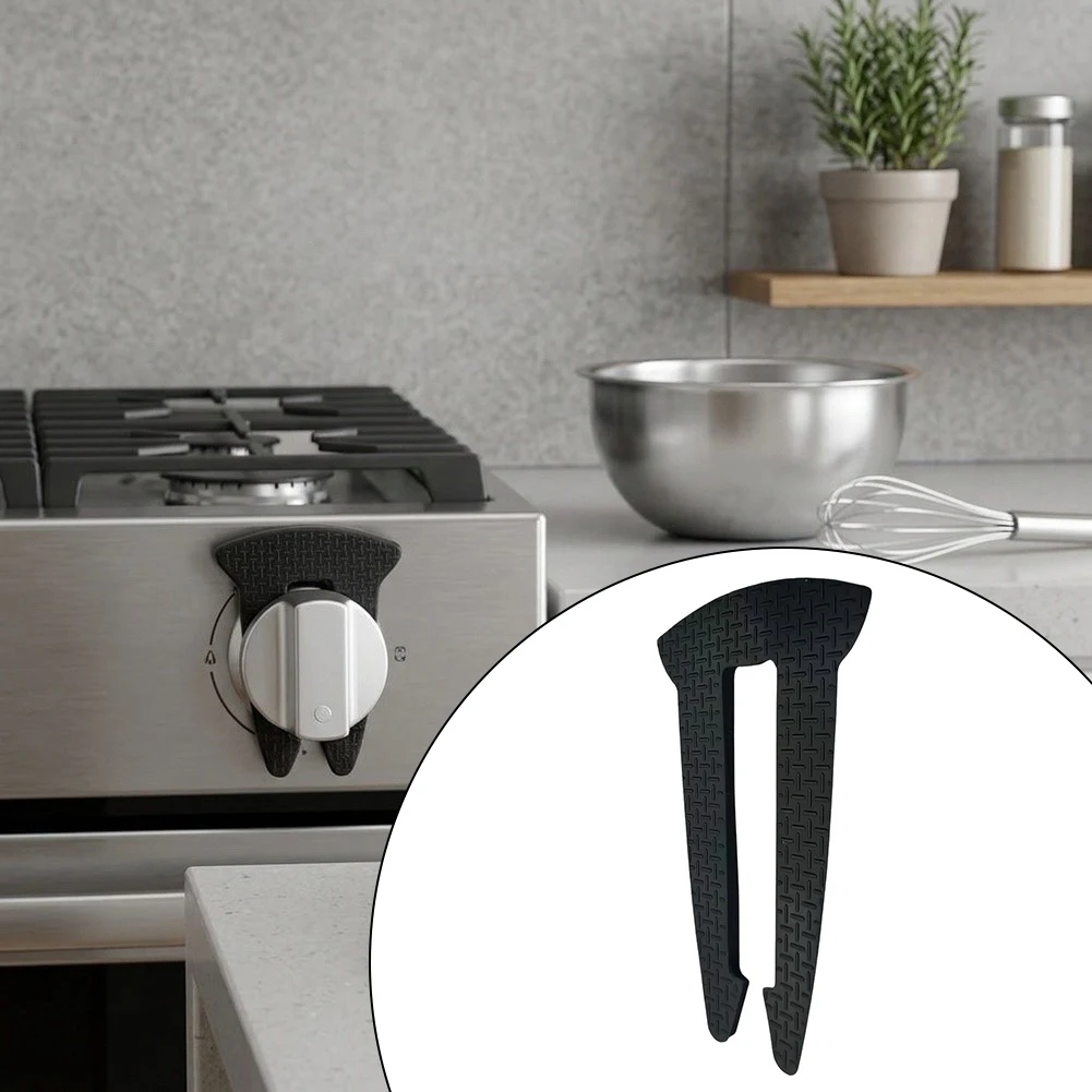 6Pcs Black Heat Resistant Silicone Knob Covers For Child And Pet Safety Lock On Gas Stove Oven Rotary Switch Stopper