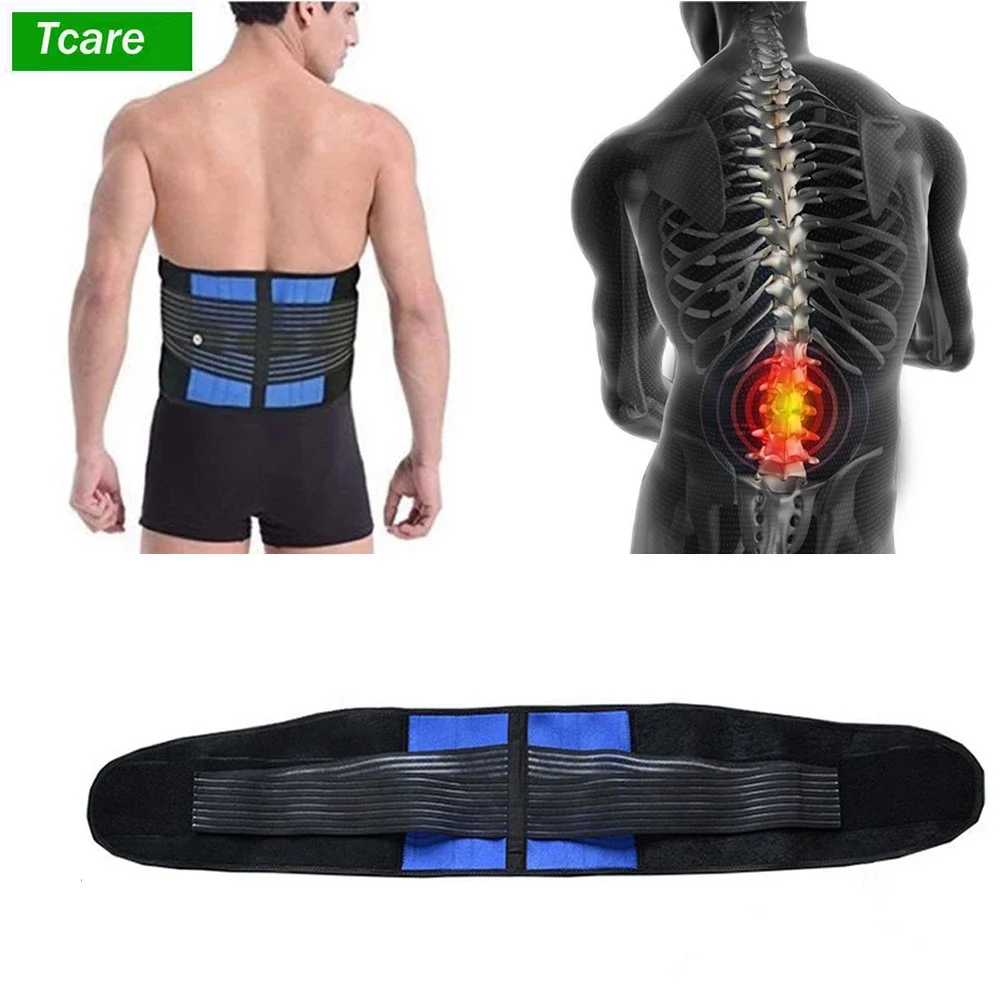 Tcare Lumbar Back Brace Support Belt - Lower Back Pain Relief Massage Band for Herniated Disc Sciatica and Scoliosis for Unisex