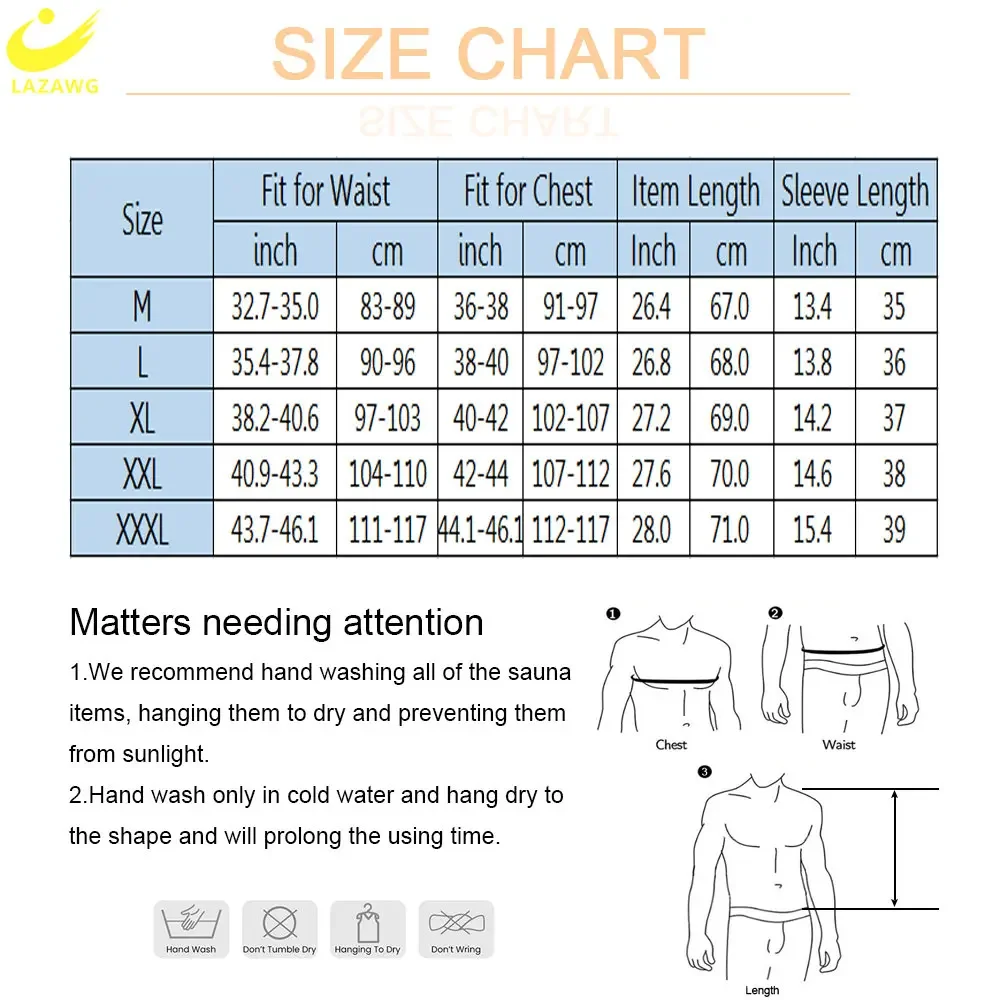 LAZAWG SaunaT-camisa para hombre, chaqueta de sudor para pérdida de peso, traje adelgazante, moldeador de cuerpo, quemador de grasa, gimnasio, ejercicio, deporte, entrenamiento, Fitness