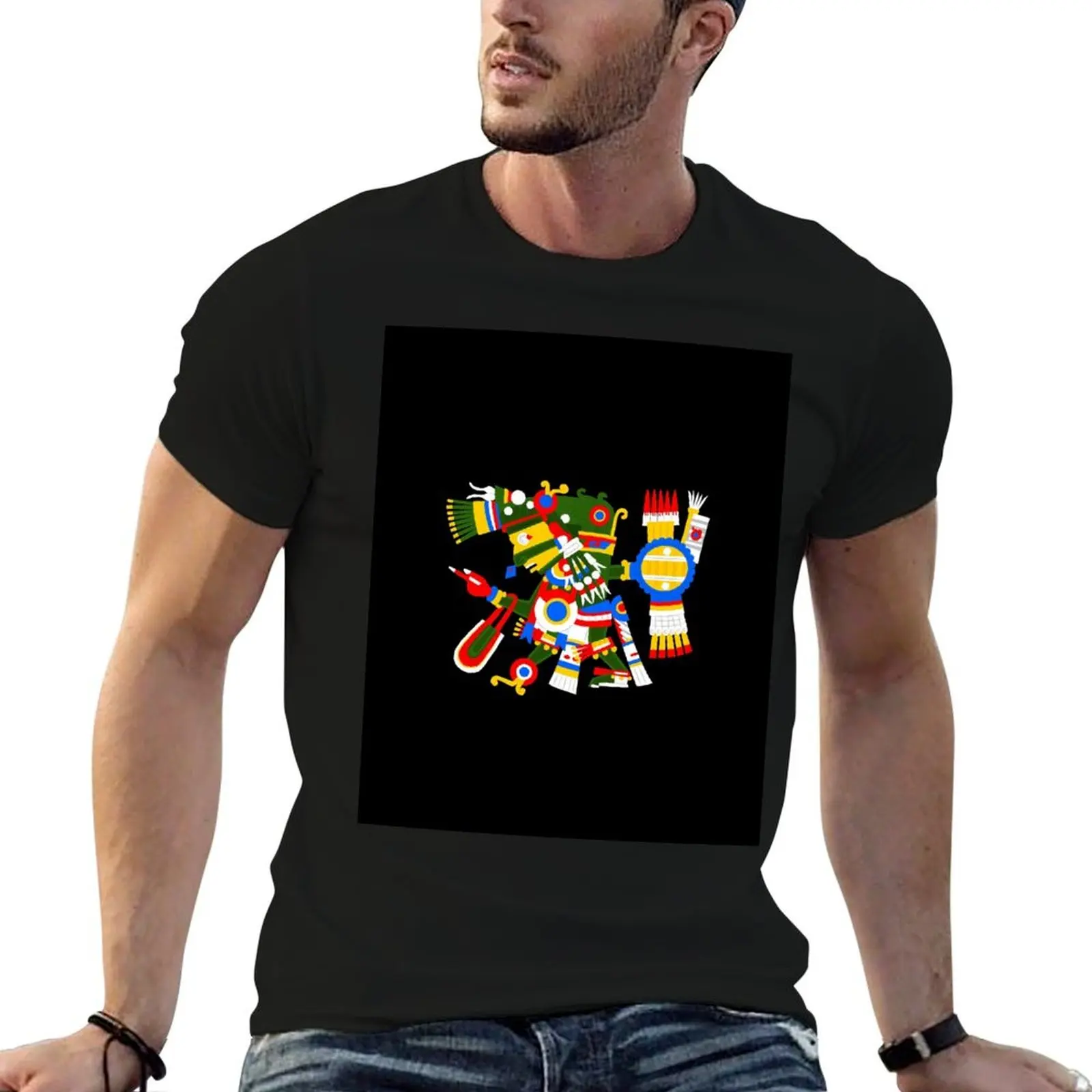 Camiseta Tezcatlipoca, camisetas para hombre, camisetas ajustadas para hombre, camisetas de anime para hombre, camiseta