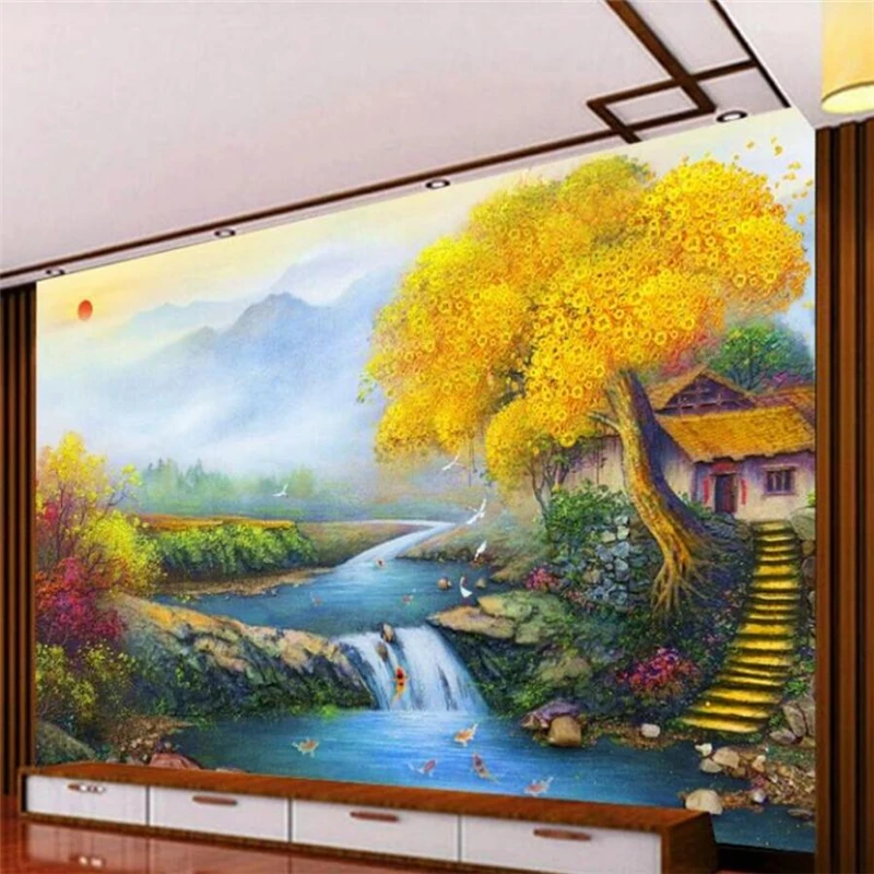 Wellyu Customized Wallpaper 3d Mural All Things Wish Fortune and Treasure Family Feng Shui Painting Living Room Bedroom Murals