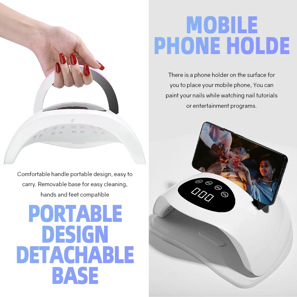 320 واط LED الأشعة فوق البنفسجية مسمار مصباح للتقليم 72 المصابيح تجفيف مصباح لعلاج هلام طلاء الأظافر مع شاشة LCD كبيرة مستشعر تلقائي أدوات الصالون