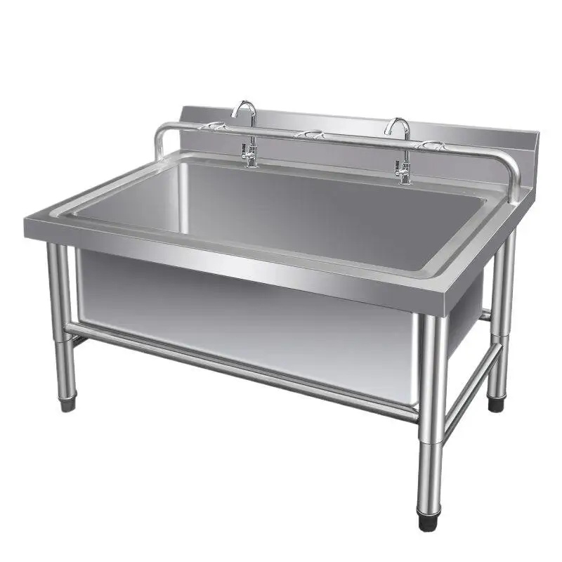 

304 stainless steel mop pool washing pool with shelves integrated mop pool commercial balcony canteen stainless steel sink