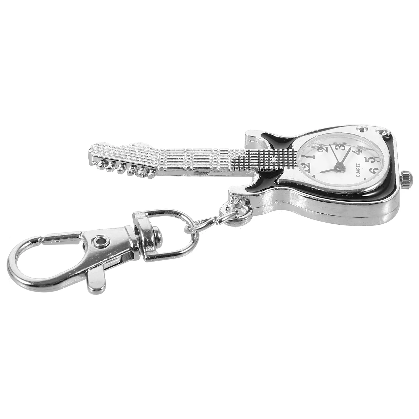 

Guitar Keychain Watch Pocket Shaped Pendant Musical Metal Keyring Miniature Hanging