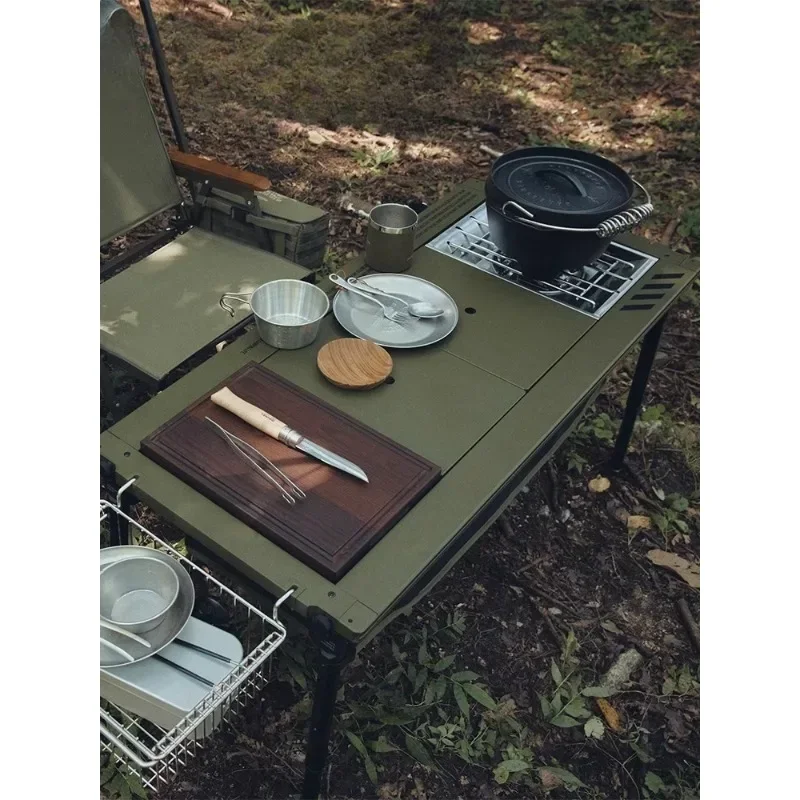 Camping table folding picnic multi-function kitchen table