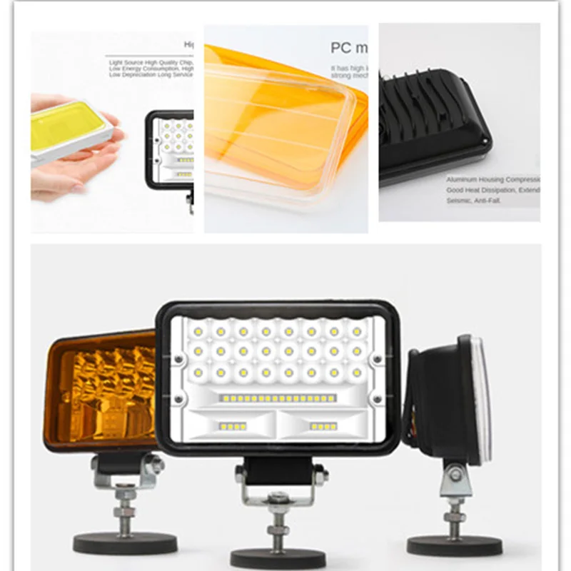 Square Spotlight Led Work Light 12-80V Car Led Work Light For Truck ATV UTV Motorcycle