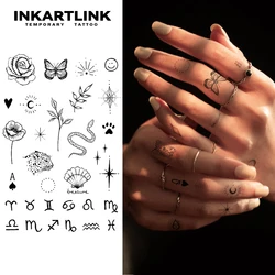Henna Finger Tattoo (11) Temporary Tattoo,Lasts To 15 Days New Technology Magic Waterproof Semi Permanent Sticker.