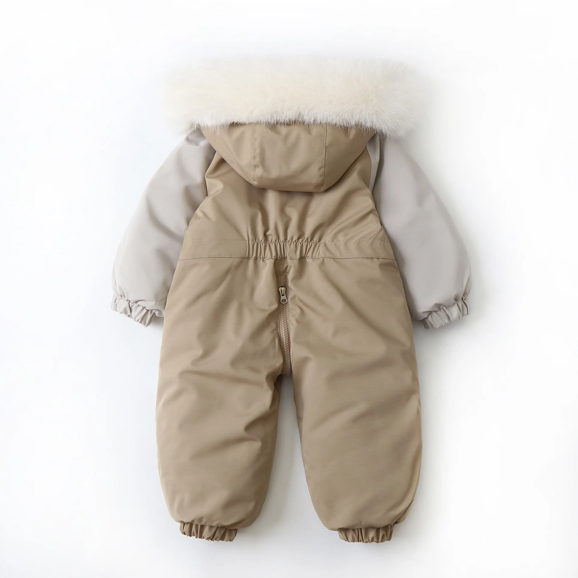 New Winter Baby Children\'s Overalls Fur Lining Girls Hooded Jumpsuit Boys Waterproof Ski Suit Kid\'s Warm Snow Wear Outwear