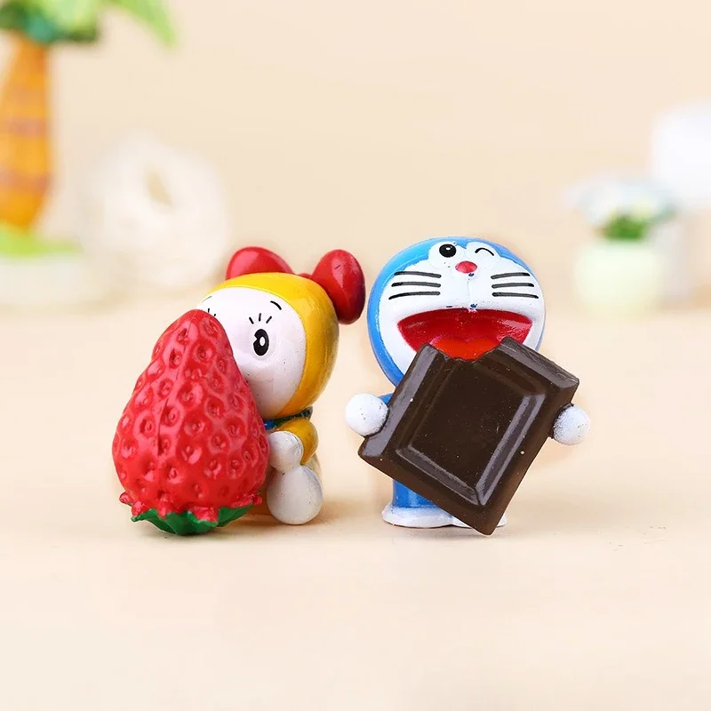 Nowy 6 sztuk/zestaw Kawaii Pvc Anime Doraemon Model postaci ozdoba na wierzch tortu zabawki śliczna kolekcja prezent dla dzieci dekoracji
