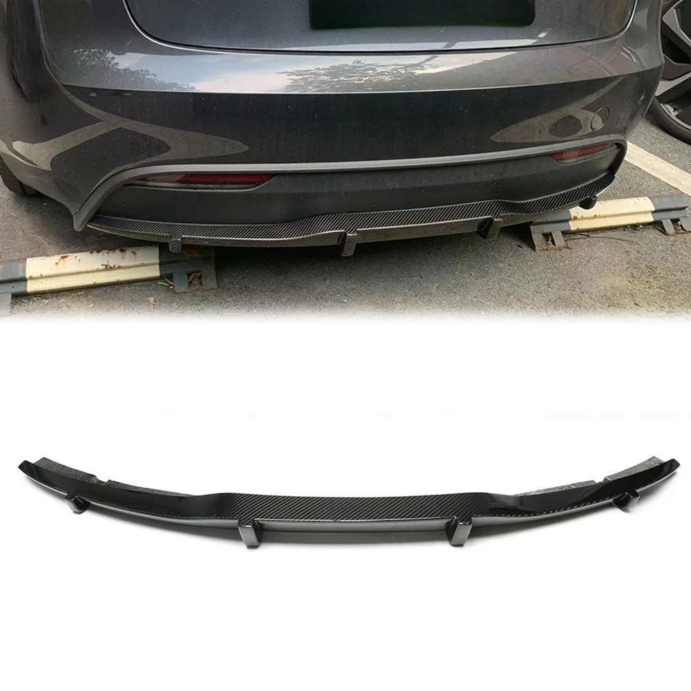 

For Tesla MODEL 3 Highland Dry Carbon Fiber Rear Diffuser Add On Style Body Kits Real Carbon Rear Bumper Lip Protector 2024+