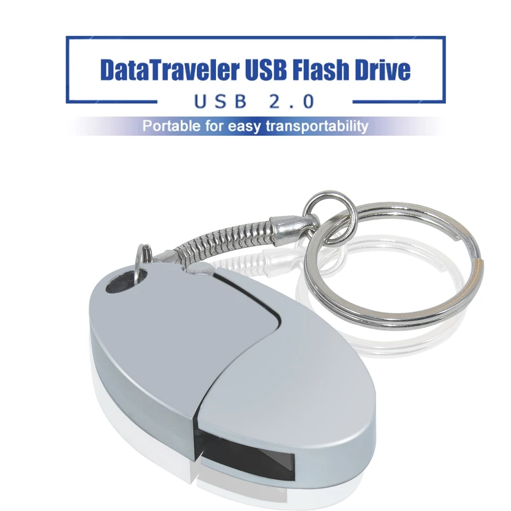 Unidade Flash USB de Alta Velocidade com Chaveiro, Caneta Rotação, Stick USB 2.0, Pendrive Gift, 128GB, 8GB, 16GB, 32GB, 64GB