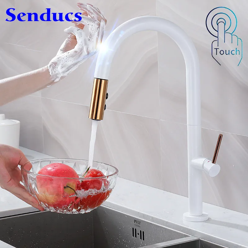 Newly Touch Kitchen Faucet with Pull Down Hot Cold Kitchen Sink Mixer Tap Home Improvement Sensor Touch Kitchen Faucets