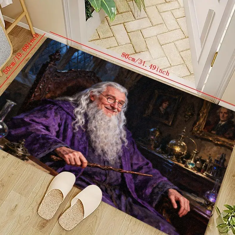 

1 шт., коврик для двери Гарри Поттера Albus Дамблдора, напольный коврик с фантазийной тематикой волшебного волшебника для декора гостиной, спальни, Non-Sl