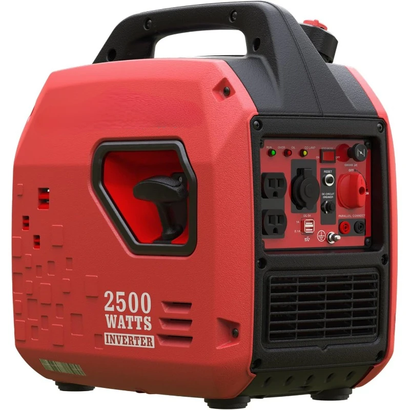 

2500-Watt Gas Powered Portable Inverter Generator, Super Quiet for Camping, Tailgating, Home Emergency Use, CARB Compliant