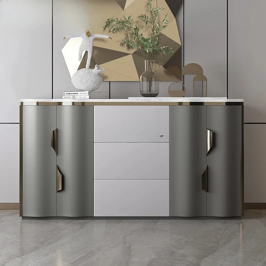 

Italian light luxury rock slab mystery cabinet modern simple decorative wall side cabinet