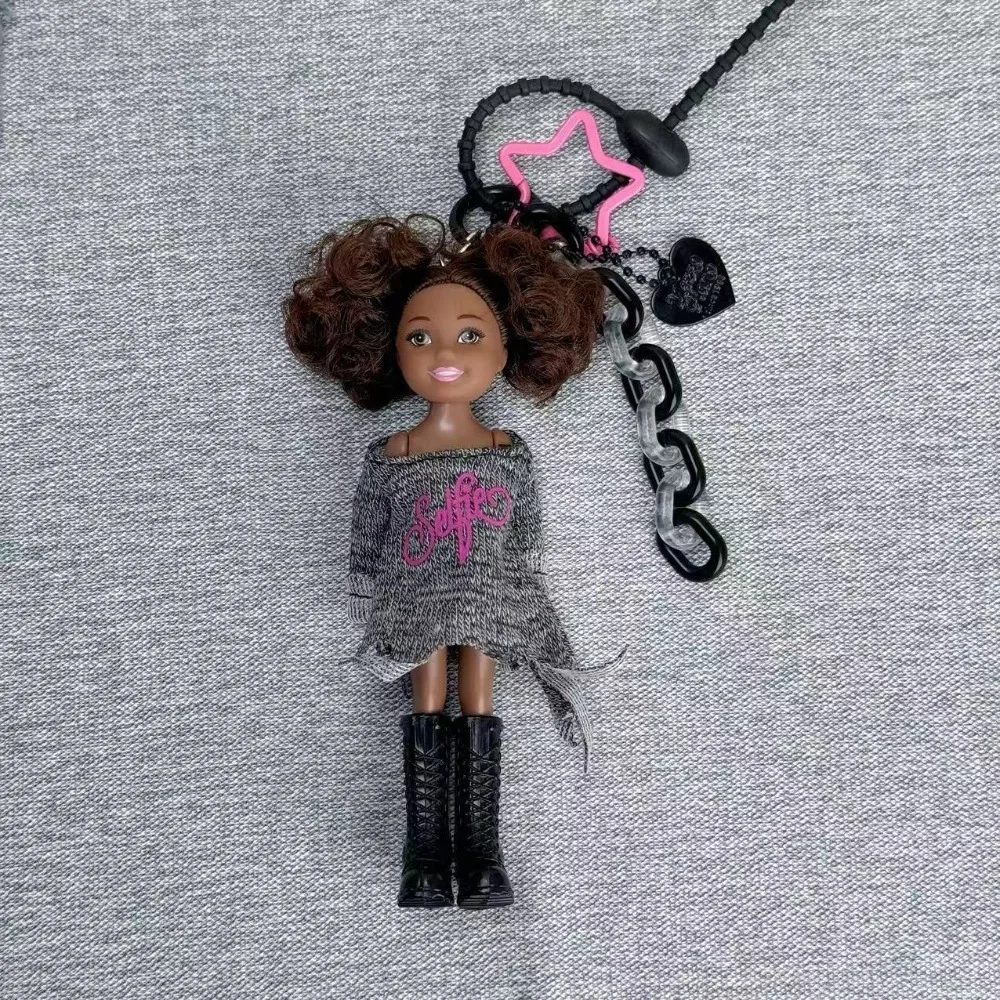 جديد لطيف دمية قلادة معلقة حلية DIY تغيير الملابس سيارة حلقة رئيسية حقيبة سحر هدية