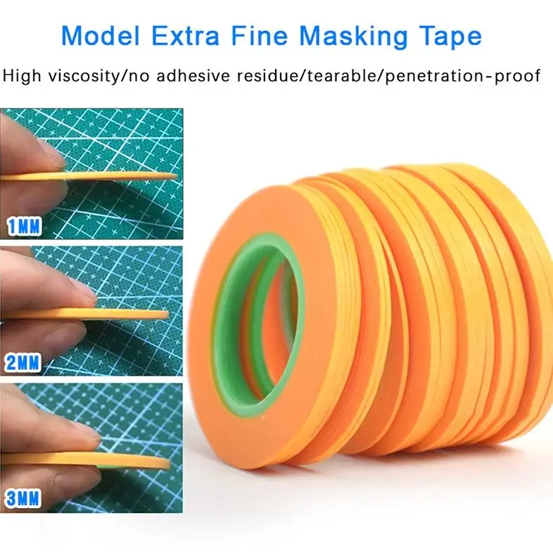 

DIY Special Masking Wide 1mm/2mm/3mm 18m Model Covering Tape Model Spraying Coating Color Ultra Tape Fine
