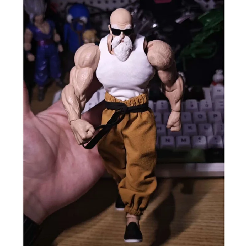

Romankey Muscular Male Action Figure Master Roshi Kung Fu Vest Pants Martial Arts Uniform For Big Muscle Clothing Accessories